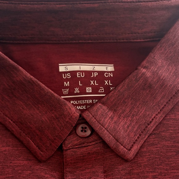 Men's Burgundy Polo Shirt - Picture 2 of 4